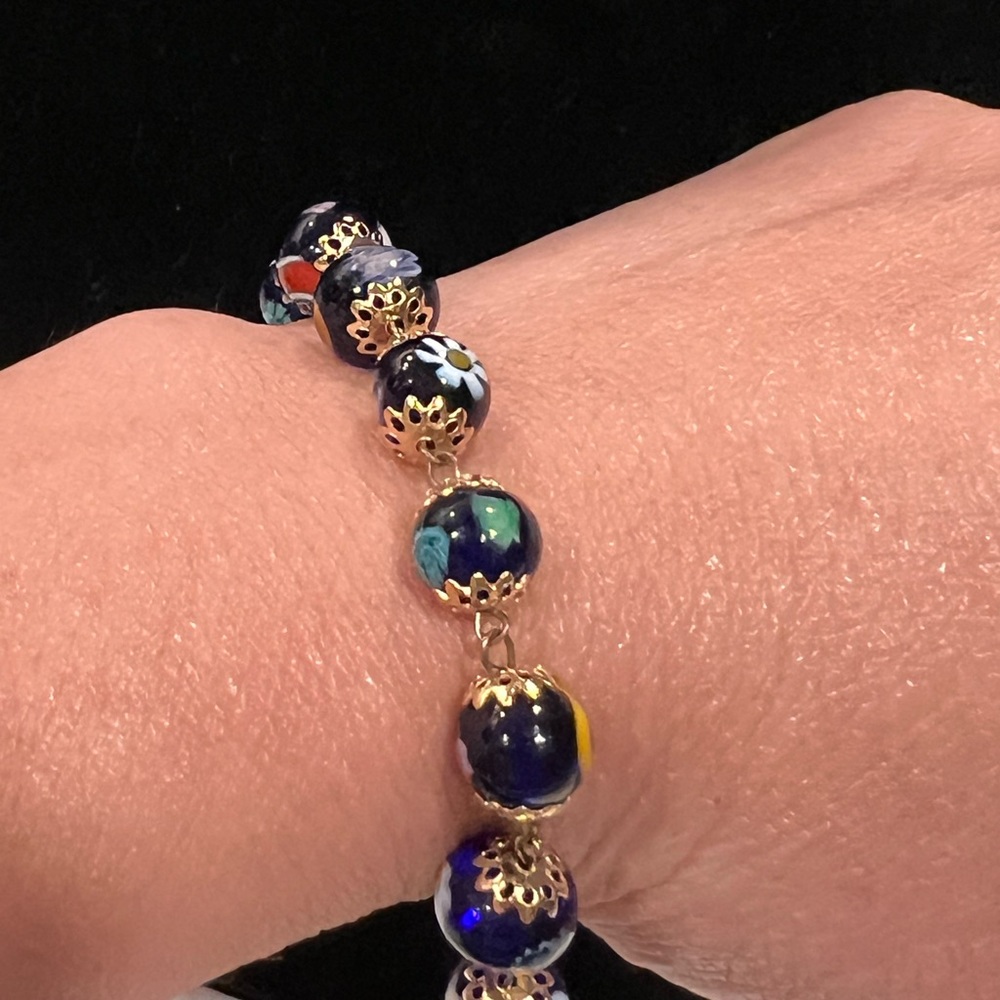 Murano glass bead bracelet